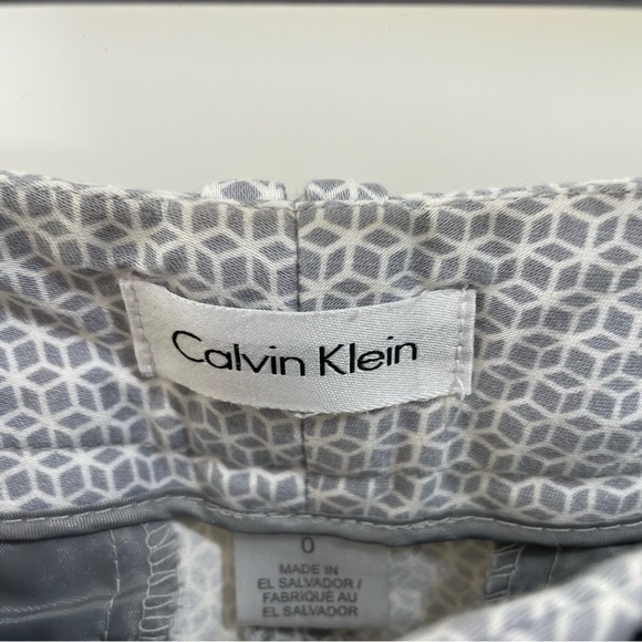 [0] Calvin Klein Women’s Light Grey & White Patterned Structured Spring Trouser - Picture 6 of 8